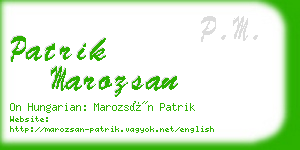 patrik marozsan business card